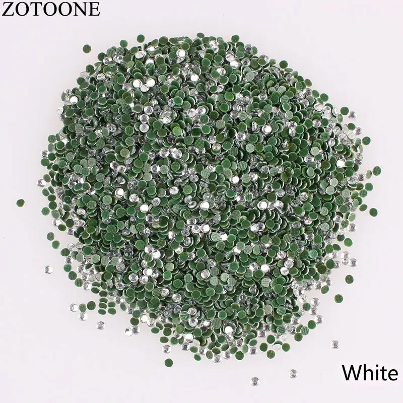 ZOTOONE 2-3 мм стразы разных размеров, блестящие стразы с плоской задней поверхностью, стразы для горячей фиксации, SS6-SS12, 1440 шт./лот, для одежды, для украшения ногтей своими руками