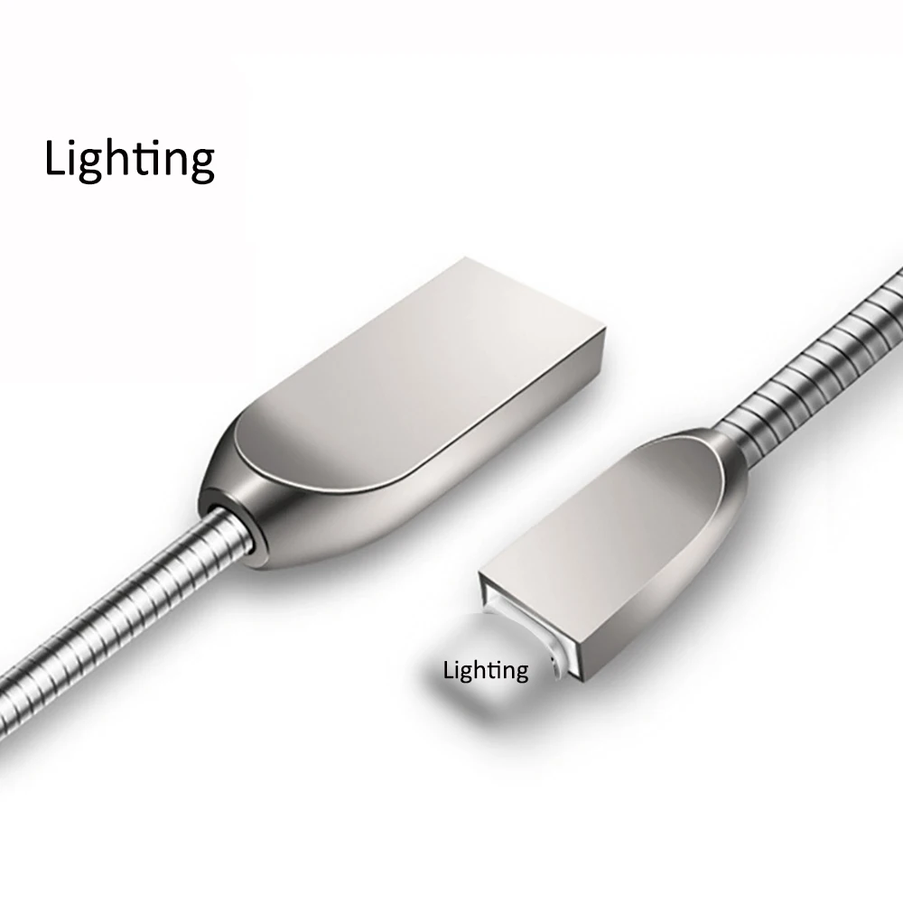 Кабель usb type c QC 3,0 3A кабель для быстрой зарядки для samsung s10 s9 s8 huawei P30 pro Кабель для освещения для iphone 8 X XS цинковый сплав - Цвет: lighting