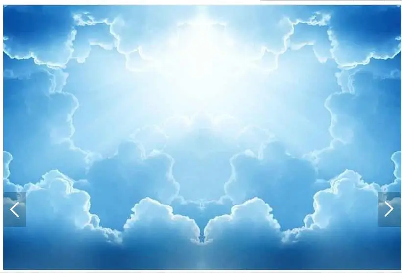 Фотообои 3D под заказ потолочные фрески Hd с изображением синего неба белых