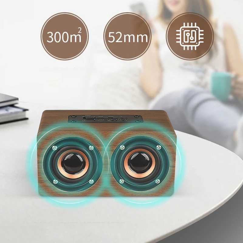 Деревянная Беспроводная Bluetooth-Колонка Queenview портативная HiFi-колонка s-Shock бас