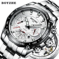 boyzhe 2018 men automatic mechanical watch male sport luminous luxury brand waterproof stainless steel watches relogio masculino