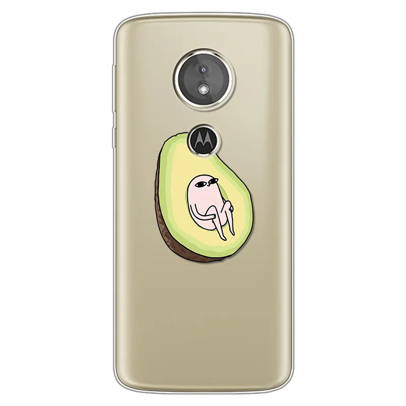 nygzuo Забавный прозрачный чехол авокадо для Motorola Moto G7 power C E4 E5 G4 G5 G5S G6 Plus G3 G4 G6 Z Z2 Z3 E5 G7 Play Go One мягкий чехол-накладка - Цвет: nygzuo
