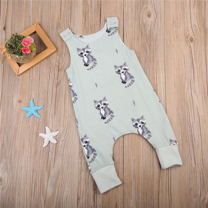 Детский комбинезон без рукавов с животным принтом | Мать и ребенок