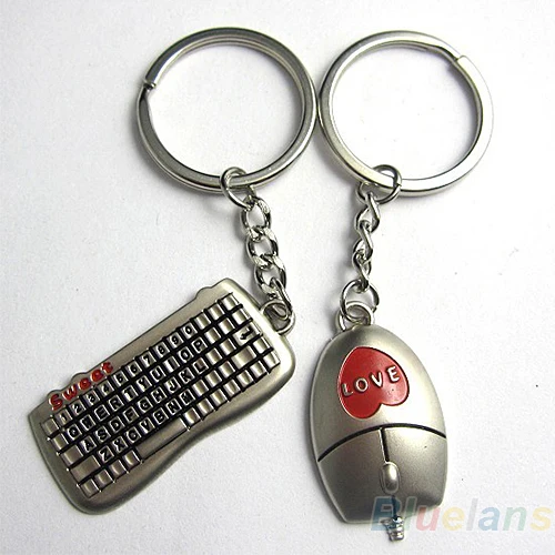 Одна Пара подарков ко Дню Святого Валентина Брелок Мышь Клавиатура пара брелоков