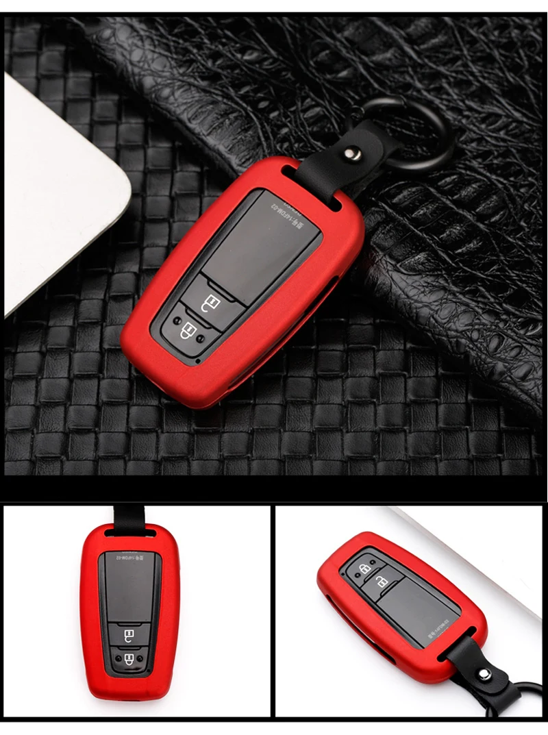 Wood grain Carbon Key Case For Toyota CHR Corolla RAV4 Avalon Land Cruiser Prado Prius Remote Fob2018 Accessories Keychain