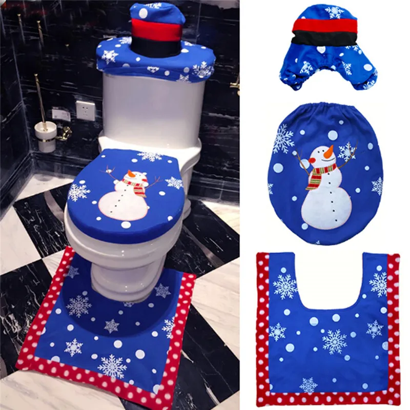 3 шт./компл. рождественские товары для ванной комнаты украшения синий снеговик