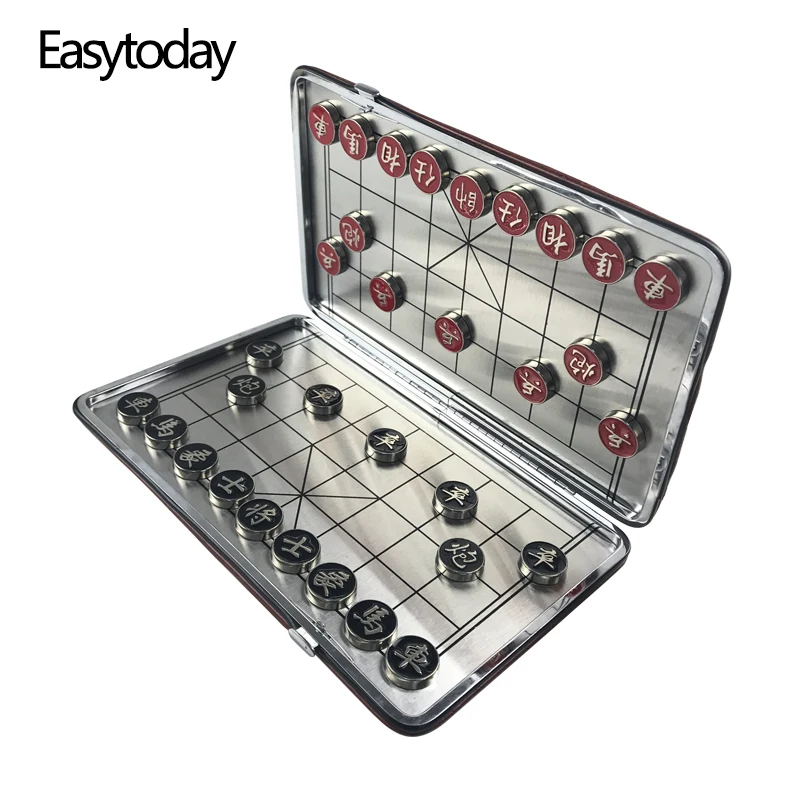 Easytoday китайский шахматный игровой набор портативный магнитный металлический