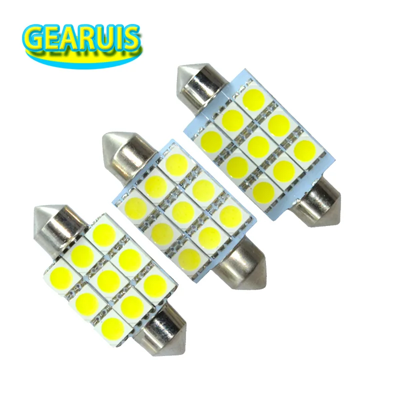 HK post 300 шт./лот 31 мм 36 39 41 9 SMD 5050 Festoon Dome LED 9SMD Автомобильный интерьер для чтения