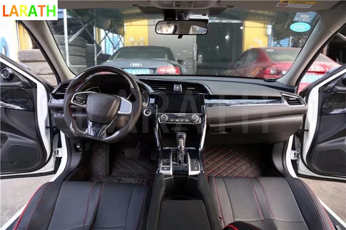 28 шт. для Honda Civic 2016 2017 2018 10 поколения ABS углеродное волокно краска Передняя панель