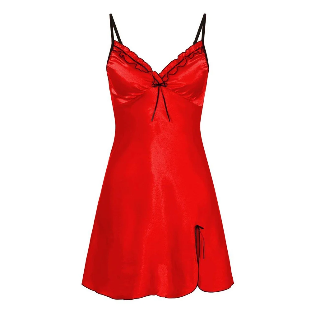 2019 женское сексуальное атласное шелковое нижнее белье ночная сорочка для