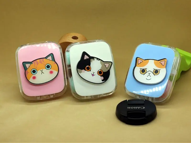 LIUSVENTINA DIY акриловый милый портативный чехол для контактных линз с кошачьим лицом