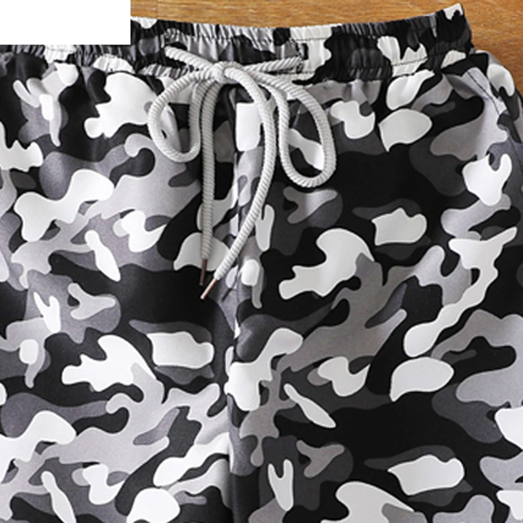 

JAYCOSIN 2019 Men's Summer Shorts 100% Cotton Casual Camouflage Printed Beach Shorts Pants 19jun24