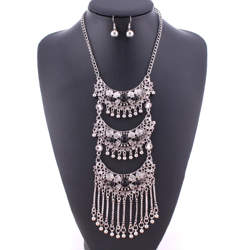 Tenande дизайн набор ювелирных украшений Богемия природа камень полые резные Луна