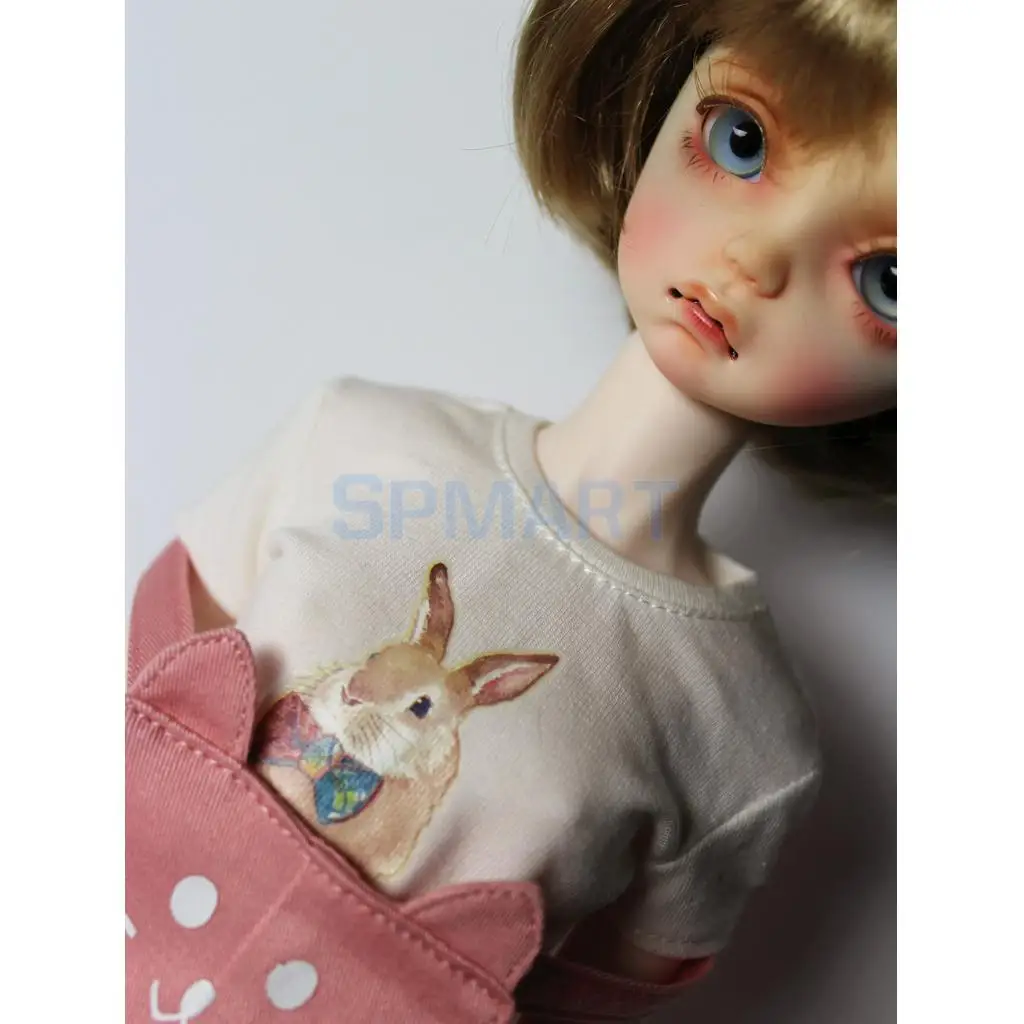 MagiDeal/хлопковая летняя футболка с короткими рукавами, платье для 1/3 1/4 BJD для SD для кукол Dollfie, одежда, аксессуар, подарок для девочек