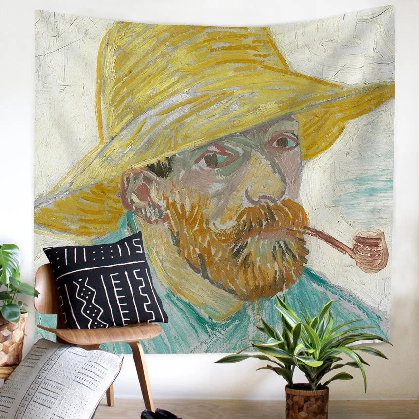 Famous Painting Fabric Wall Hanging Tapestry Living Room Decor Polyester Curtains Beach mat Landscape Table Cover Cloth TS001 | Дом и сад