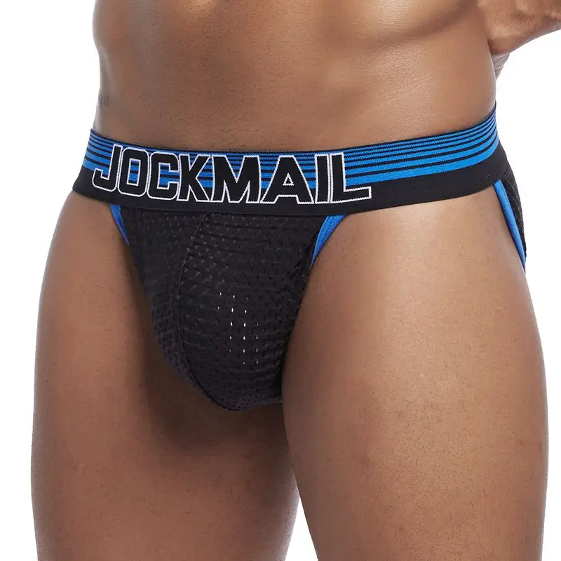 

JOCKMAIL Mesh mens bikini Gay underwear Sexy mens string bikini briefs cuecas calzoncillos hombre slip panties Black colorful
