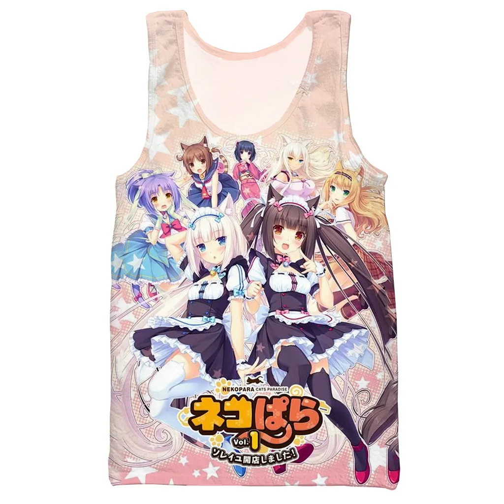 

Nekopara Chocola Vanilla 3D printed tank top for men fashion summer tank top work out men women tank tops halter tank top