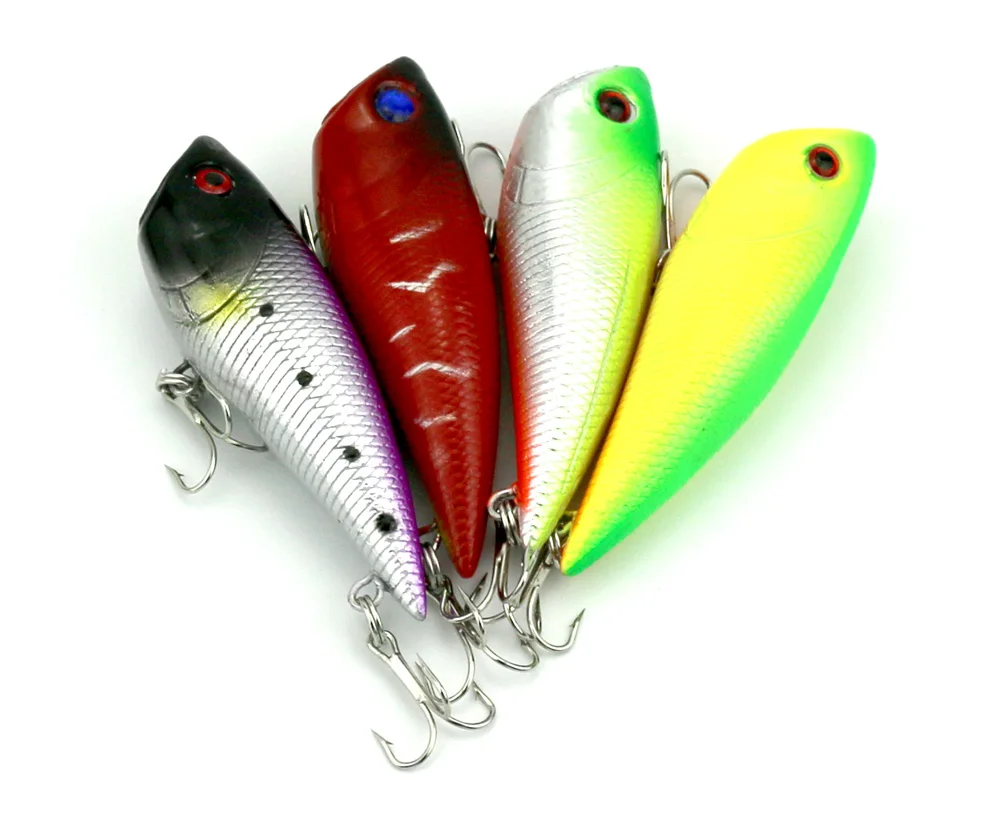 

4 pcs/lot New Arrival hard Popper fishing lure plastic swim bait 6.7cm-7.5g Japan hook fishing tackle (PO020) Free shipping