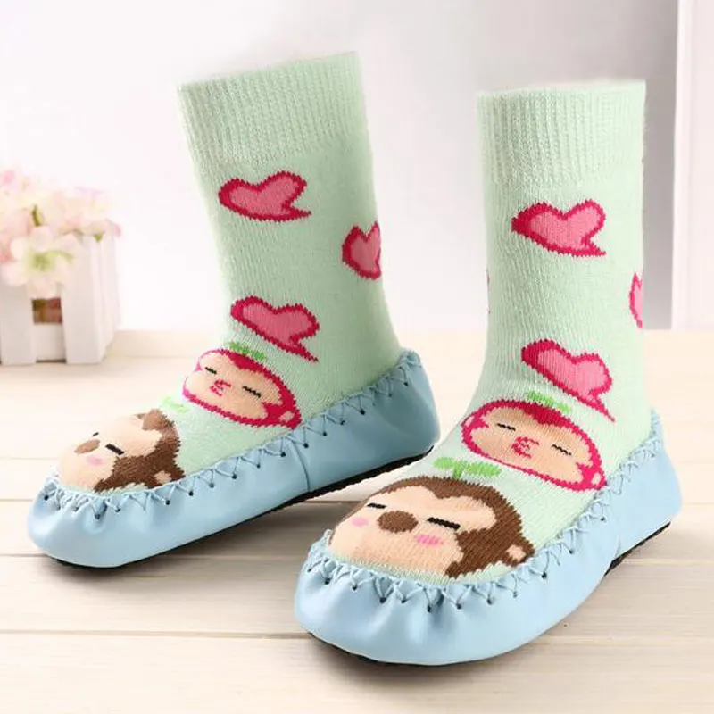 Осень/Зима 2017 детская обувь Милые Картонные Новорожденные Мальчики Девочки Первые Ходоки противоскользящие на полу 0-39М.