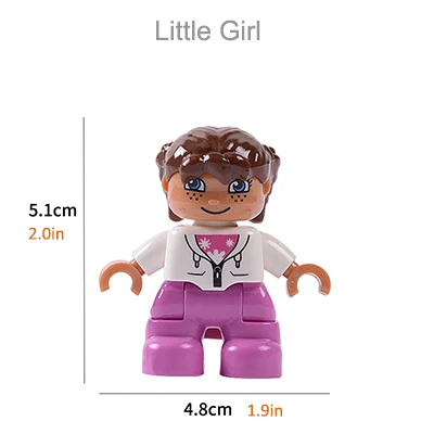 little girl Строительные блоки персонажи серии family фигурки совместим с Duplo кирпичи Duplo совместимые фигурки пластиковые игрушки Детский подарок - Цвет: little girl