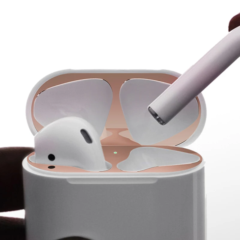 Ультра-тонкий металлический пылезащитный стикер для AirPods защитный чехол