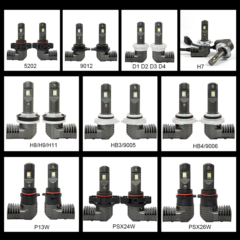 P10 фонари головного света HB3 H8 D1 9012 H7 HB4 PBW PSX24W PSX26W 6500k 360 градусов