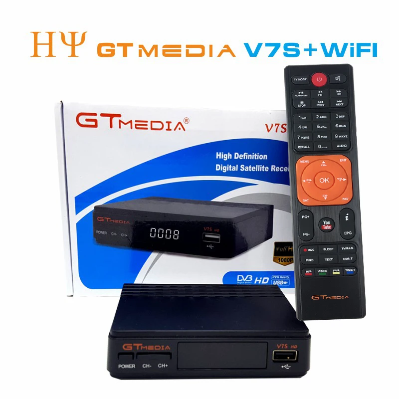 30 шт./лот оригинальный GTMEDIA V7S HD DVB S2 спутниковый ТВ ресивер с поддержкой PowerVu Biss Key