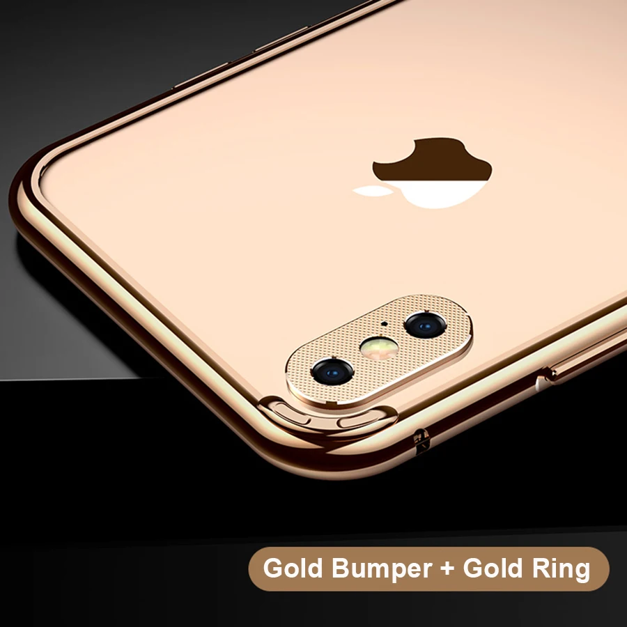 Чехол для iPhone X XS Max XR 7 8 6 6S Plus чехол Алюминиевый металлический объектив камеры телефона защитное кольцо и бампер противоударный чехол s