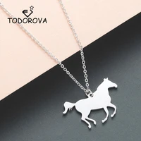 todorova racing horse pendant necklace women animal long necklace running rodeo riding necklace men jewelry