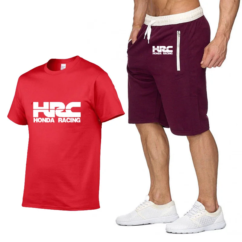 Футболка мужская с коротким рукавом мотоциклетная тенниска HRC костюм из