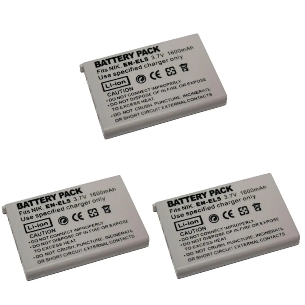 3 шт. аккумулятор 1600 мАч для NIKON Coolpix 3700 4200 P5000 5200 5900 7900 S10 P3 P4 | Электроника