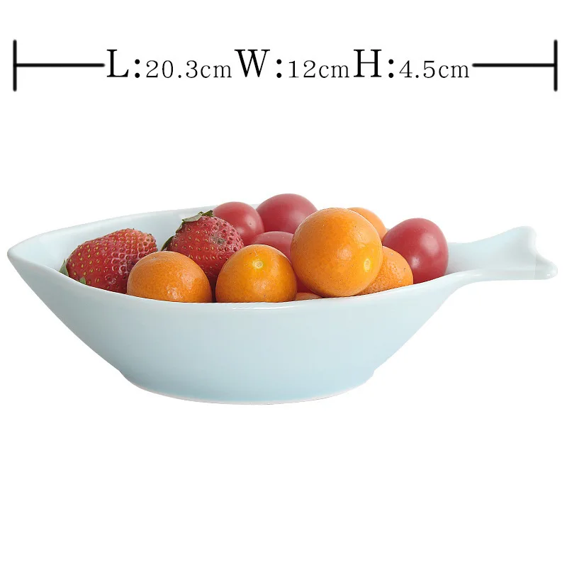 Dropshipping Kitchen Creative Lovely Oceaon Ceramic Plate Bowl Decorative Jewelry Trinke Storage Tray Blue Home Salad Dish 1pc - Цвет: 3