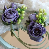 10pcslot purple wrist flowers bridesmaid corsages wrist flowers