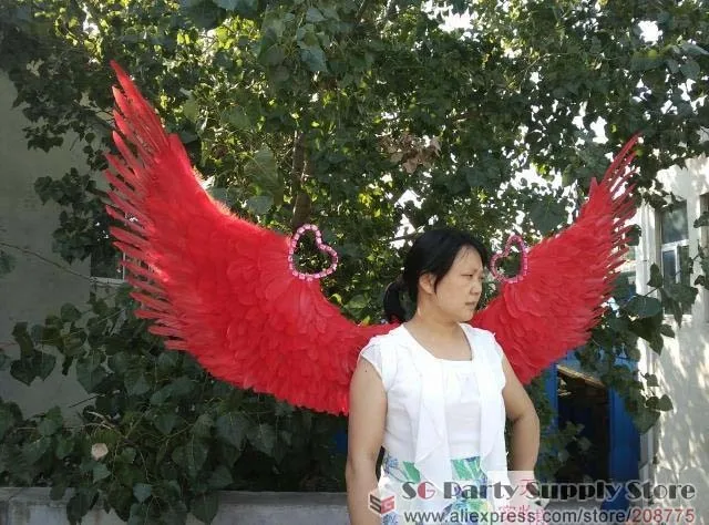 New arrival Custom Red Devil/angel Feather Wings fashion show photoshoot Halloween props Wedding decorations EMS Free shipping | Дом и сад