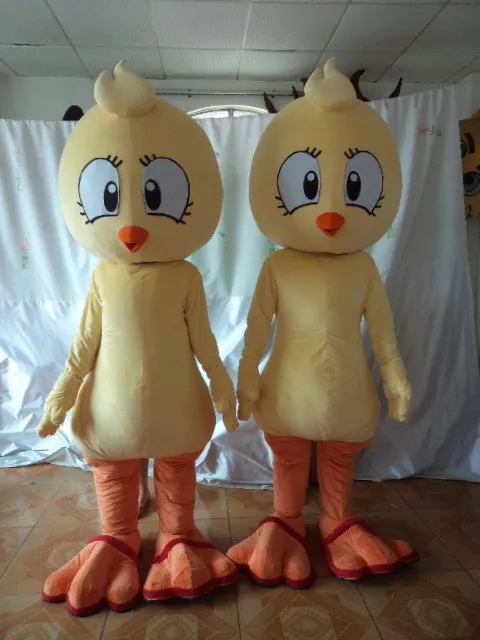 

Hot selling 2019 Adult cartoon character lovely yellow chicken Mascot Costume fancy dress party costumes