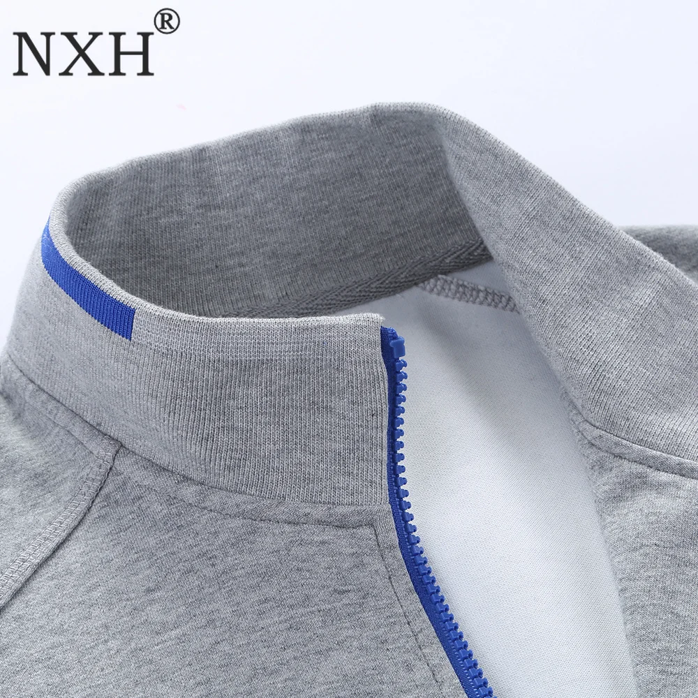 NXH размера плюс спортивный костюм 6XL 7XL 8XL длинный хлопковый набор мужской с