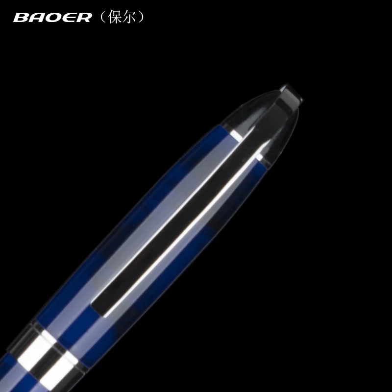 Baoer 517 синяя линия бизнес Средний Ролик Шариковая ручка Серебряная отделка новые
