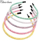 Аксессуары для волос для девочек, тонкий массивный Блестящий ободок для волос, Женская повязка на голову в летнем стиле, яркие цвета, блестящие резинки для волос, аксессуары для волос