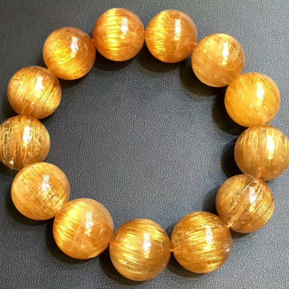 Браслет для женщин и мужчин Rutilated Quartz из натуральной меди 17 мм кристаллический