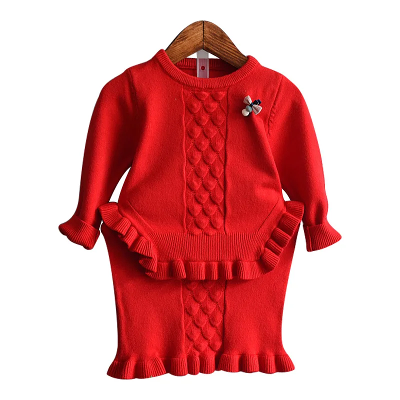 Модные Обувь для девочек осень-зима милые пальто + юбка детский комплект одежды с