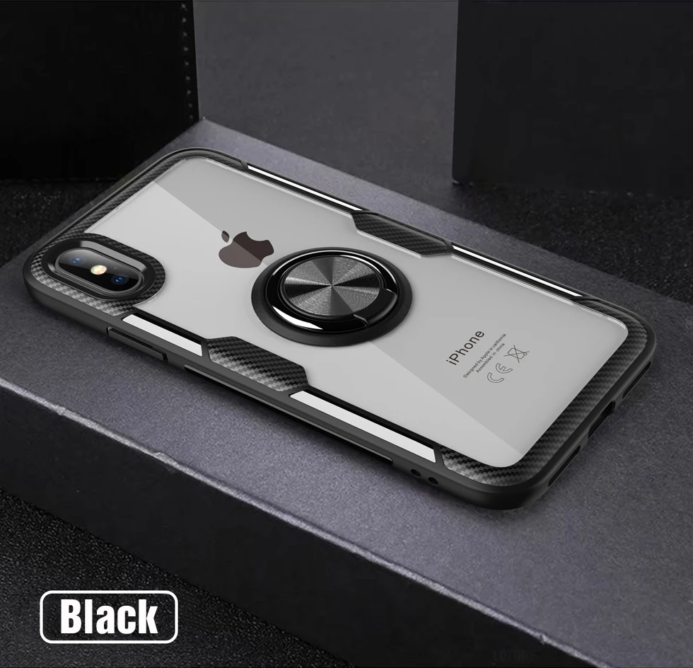 Чехол-подставка с кольцом для iPhone 11 Pro XS Max XR X 7 6 S 6 S 7Plus прозрачная Противоударная Броня задняя крышка iPhonex чехол iPhone7 чехол iPhone6