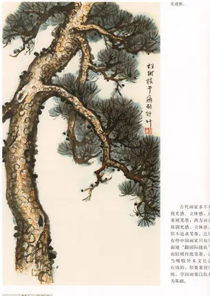 Книга китайской живописи учится рисовать сосновое дерево для кисть новичка
