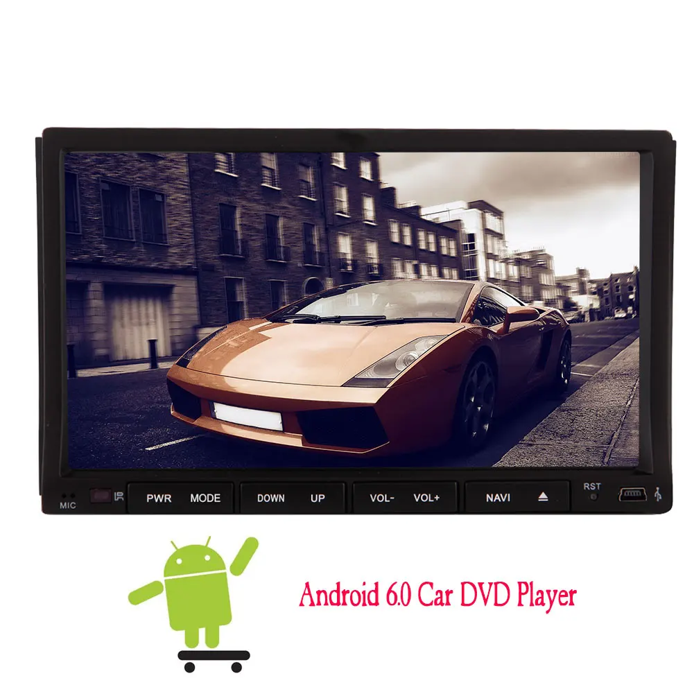 Автомагнитола 2 DIN универсальная с GPS навигацией Wi Fi Android 6 0 7 дюймовым экраном DVD
