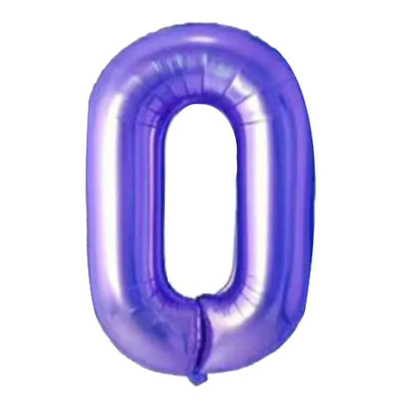 1pc 40inch number 0 1 Набор, вечерние бумажные одноразовые столовые приборы в форме русалки для украшения стола, фиолетовые воздушные шары с цифрами для детей на день рождения и свадьбу - Цвет: 1pc 40inch number 0