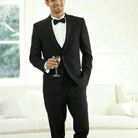 peaked lapel black mens wedding suits man blazers groom tuxedos 3 piece coat pants vest costume homme prom wear terno masculino
