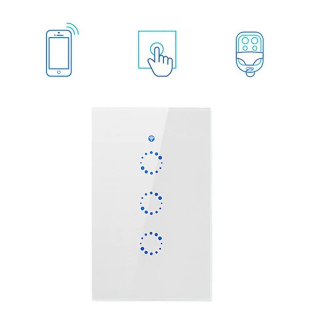 Smart Беспроводной сенсорный выключатель закаленное Стекло Панель удаленного