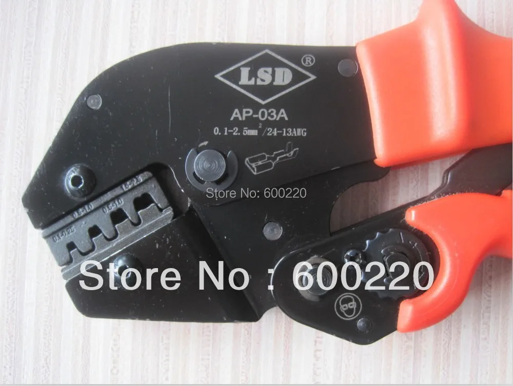 0 1-2.5mm2 AWG 27-13 неизолированные вкладки клемм обжимной инструмент AP-03A трещотка