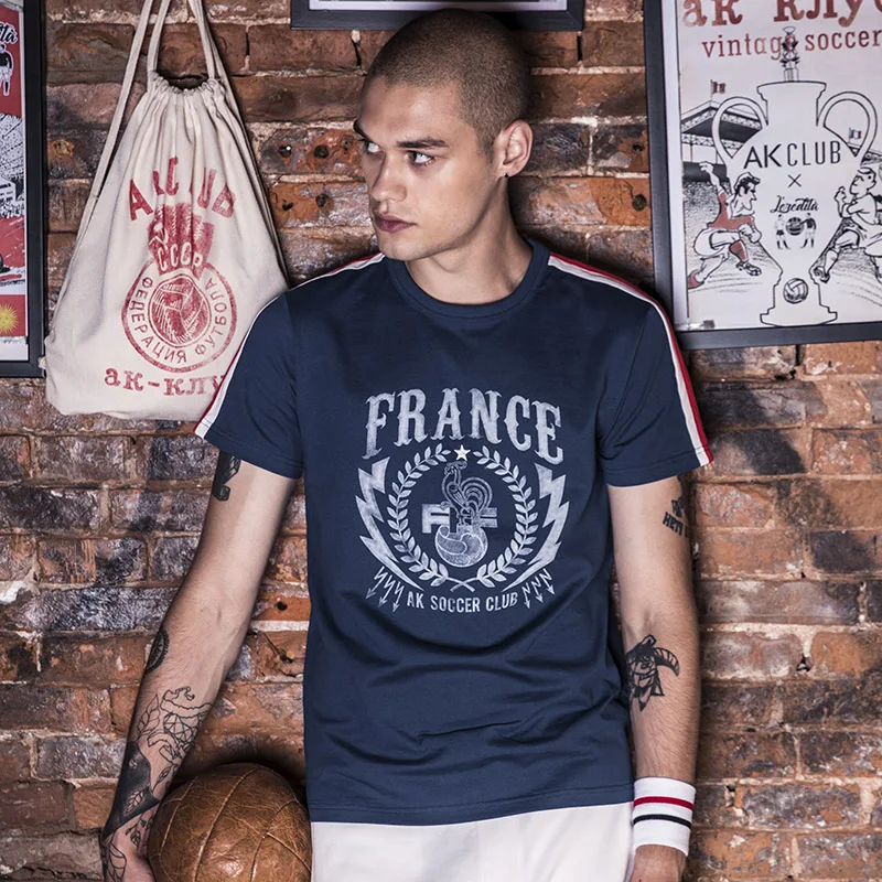 AKCLUB Brand2018 New World Cup Frence отдыха Для мужчин с короткими рукавами футболка тенденция