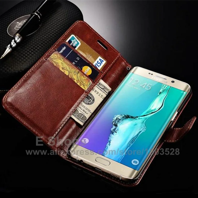 S6Edge для Samsung Galaxy S6 Edge G9250 Crazy Horse Роскошный кожаный чехол-кошелек с подставкой 6s SM 6