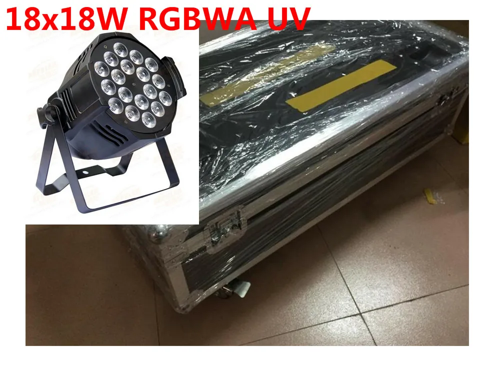8 pz 18x18 W LED Par Luci con 1 кейс rgbwa uv 6in1 led par luce|rgbwa 6in1|led parrgbwa |
